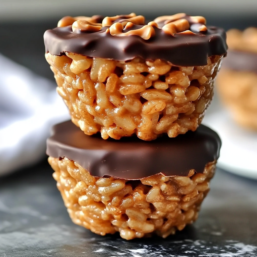 Chocolate Peanut Butter Rice Krispie Cups