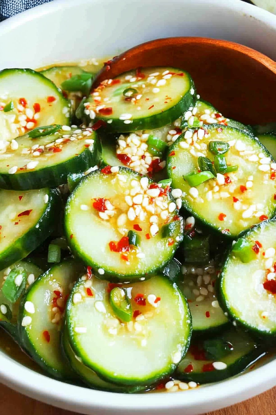 Asian Cucumber Salad Recipe  Final Dish Presentation