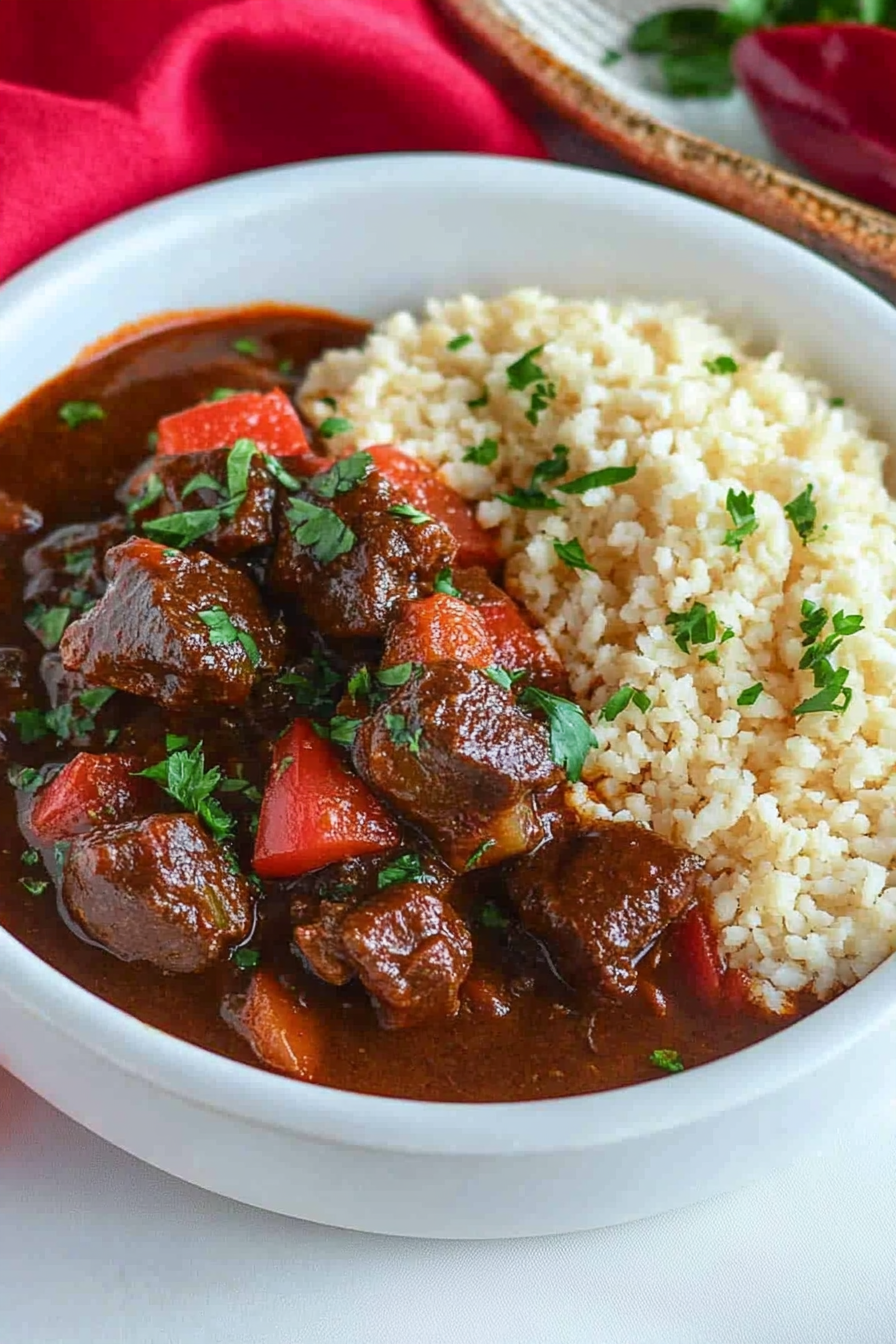 Authentic Chile Colorado Recipe Final Dish Presentation