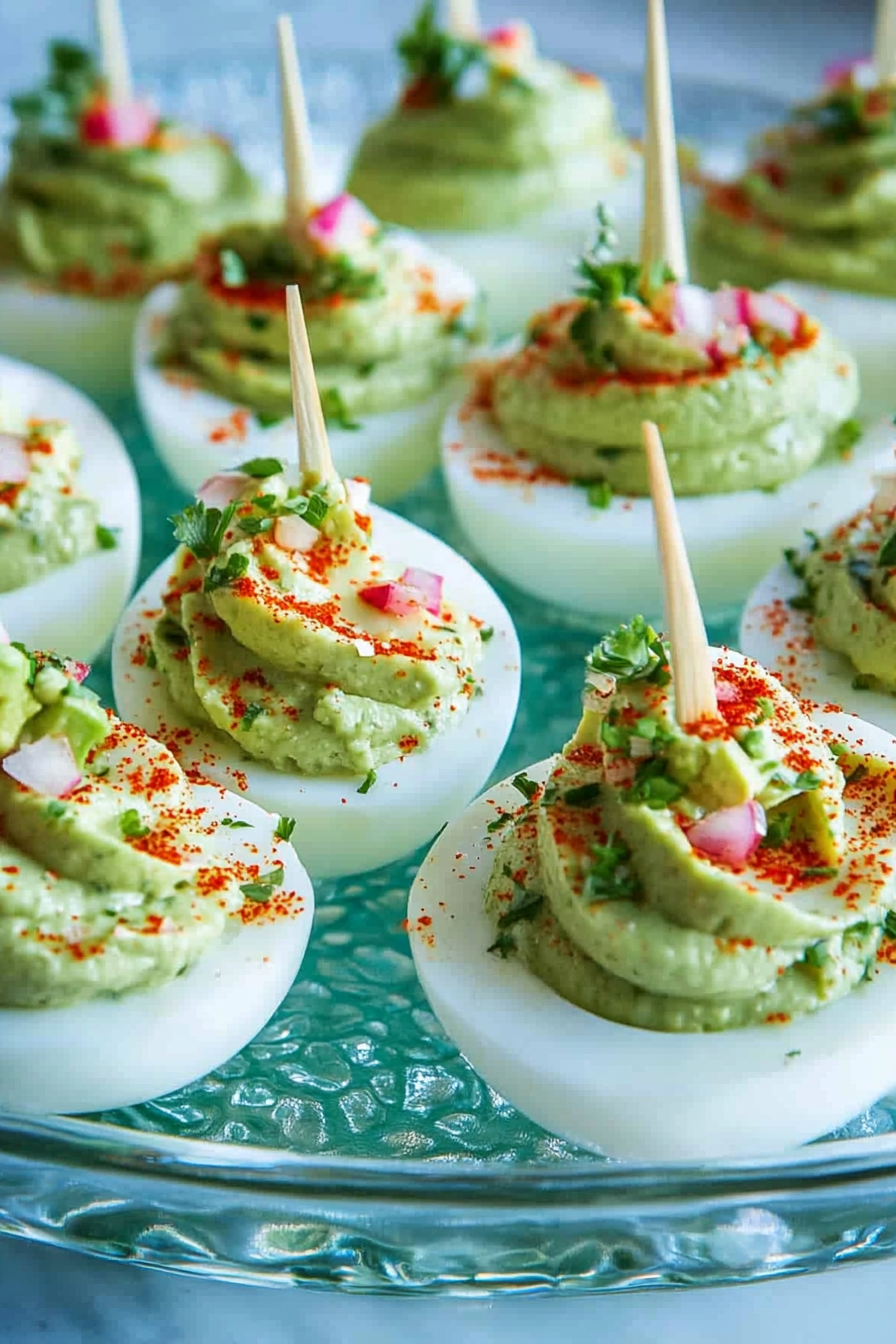 Avocado Deviled Eggs Recipe Final Dish Presentation