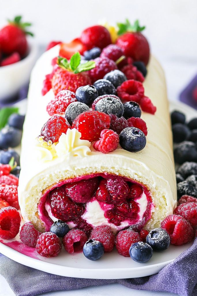 Berry Vanilla Cake Roll Recipe That Adds a Burst of Summer Flavors to Your Dessert Table