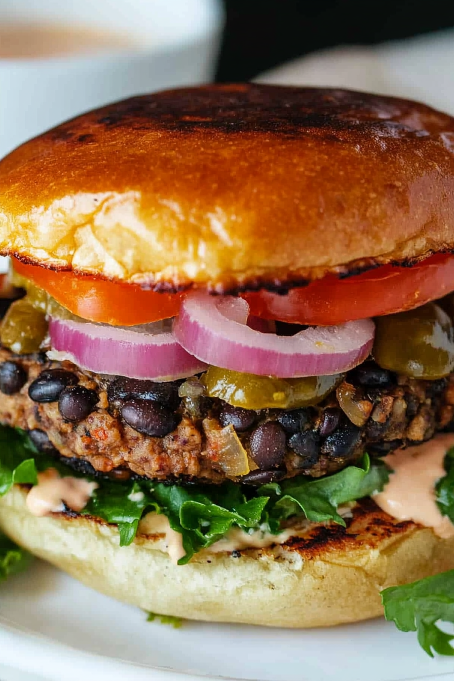 Black Bean Burger Recipe for a Tasty Vegetarian Meal Final Dish Presentation