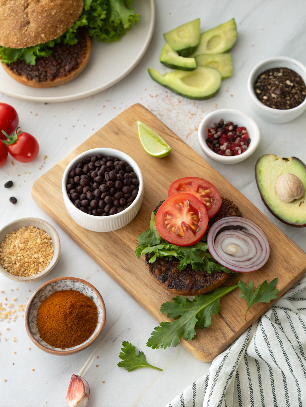 Black Bean Burger Recipe for a Tasty Vegetarian Meal ingredients