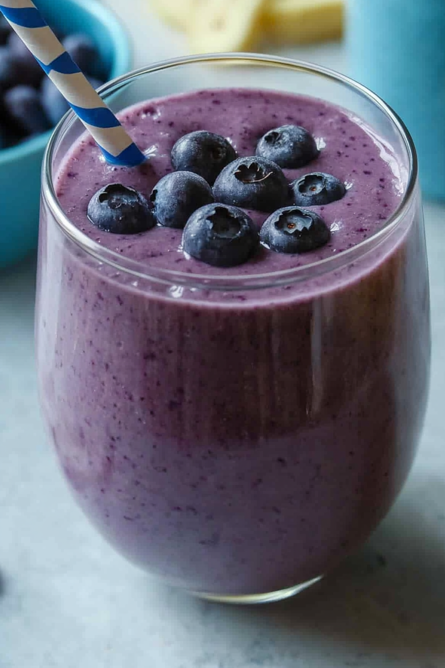 Blueberry Smoothie Recipe Final Dish Presentation
