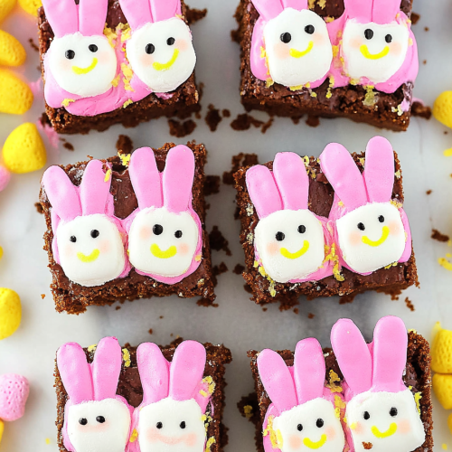 Bunny Peeps Wrapped in Brownie Blankets Recipe