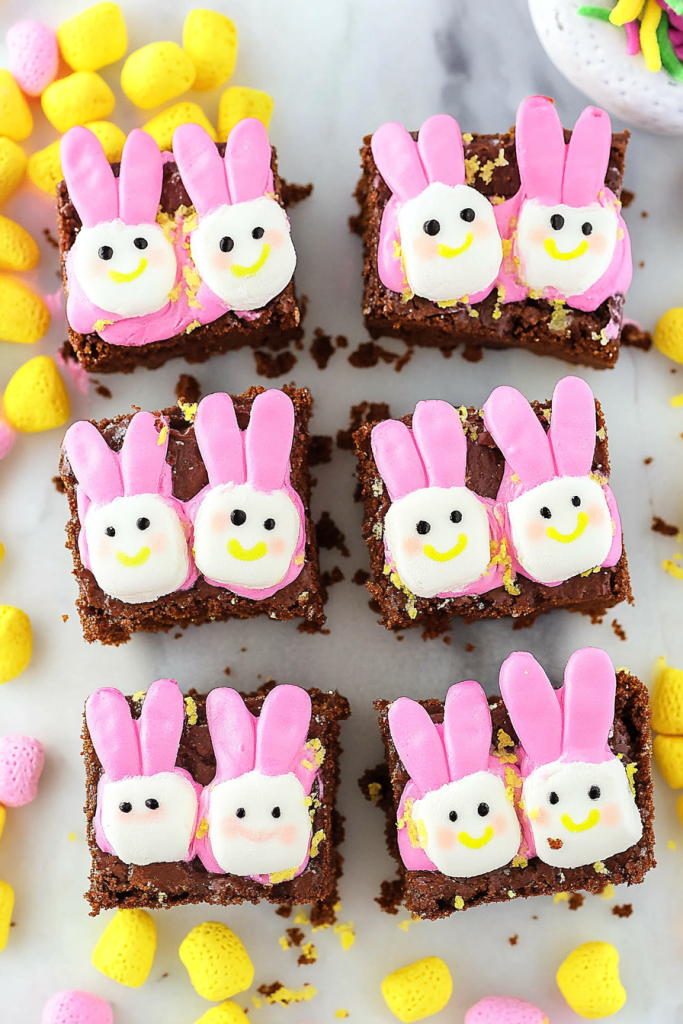 Bunny Peeps Wrapped in Brownie Blankets Recipe