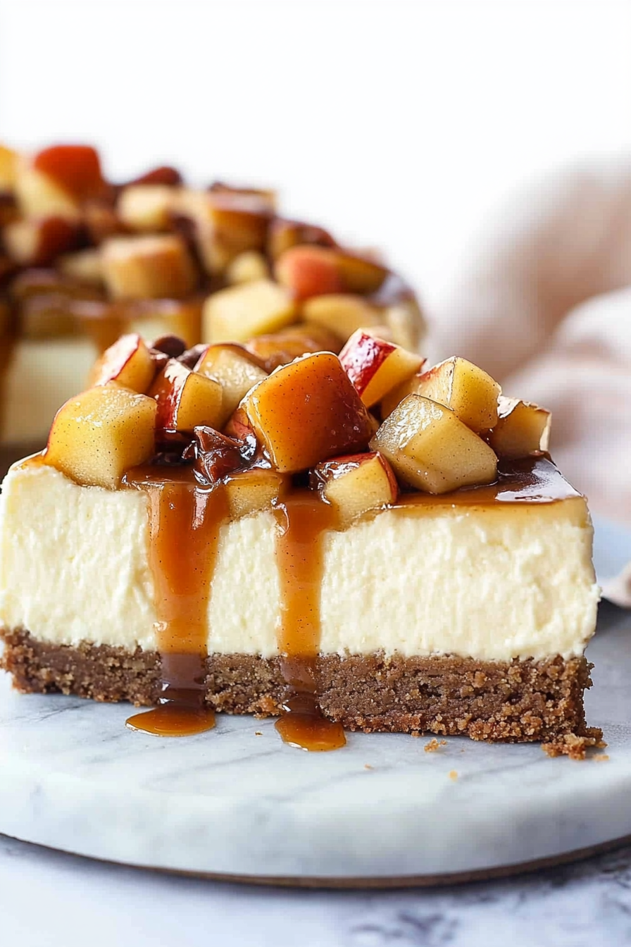 Caramel Apple Blondie Cheesecake
