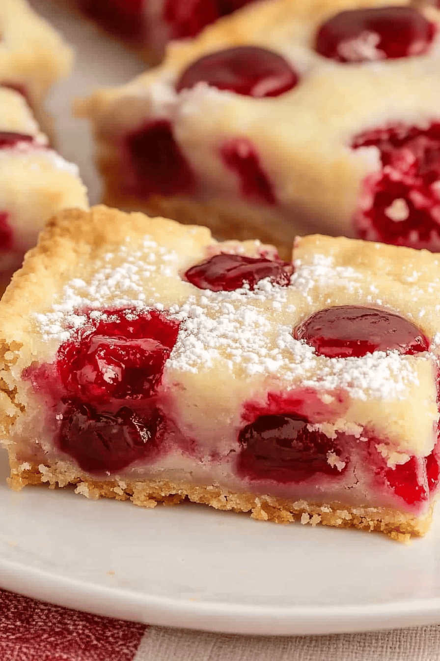 Cherry Pie Bars Recipe Final Dish Presentation