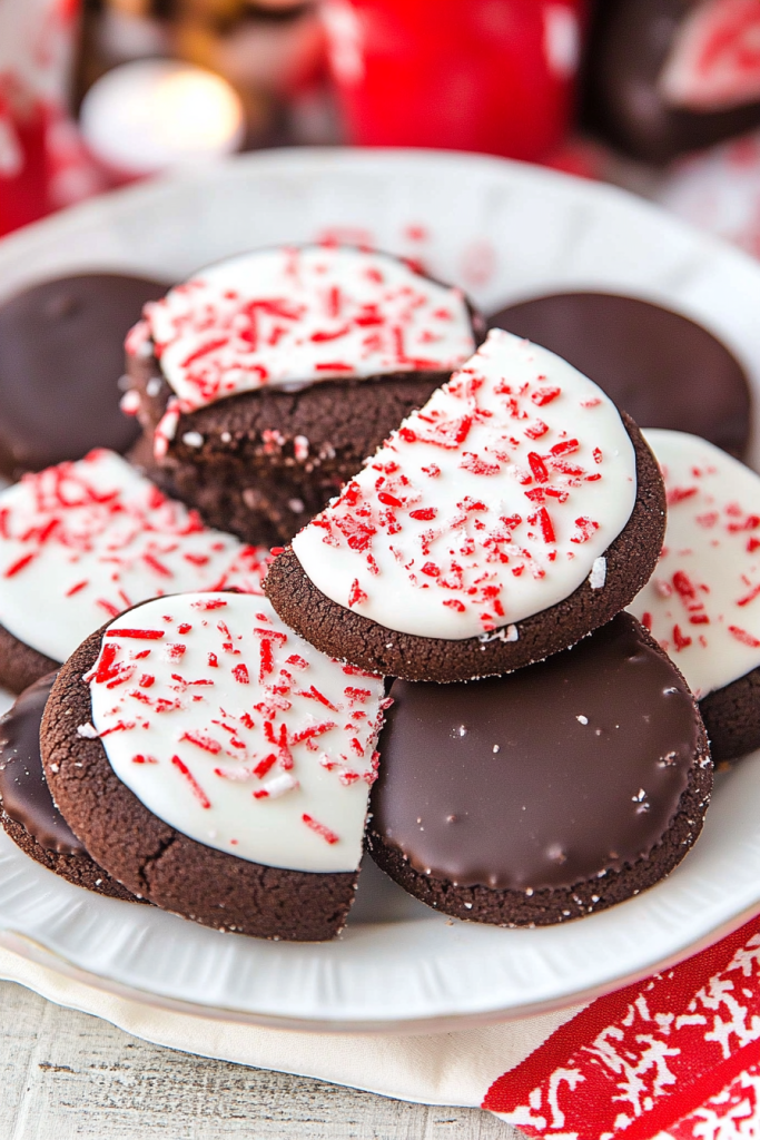 Chocolate Peppermint Shortbread Cookies Recipe
