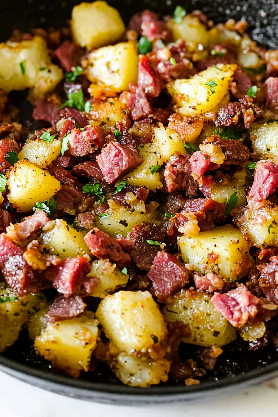 Corned Beef Hash Recipe Final Dish Presentation