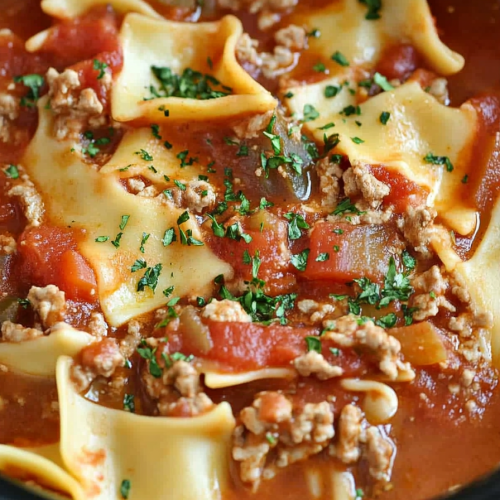 Delicious Crockpot Lasagna Soup Recipe