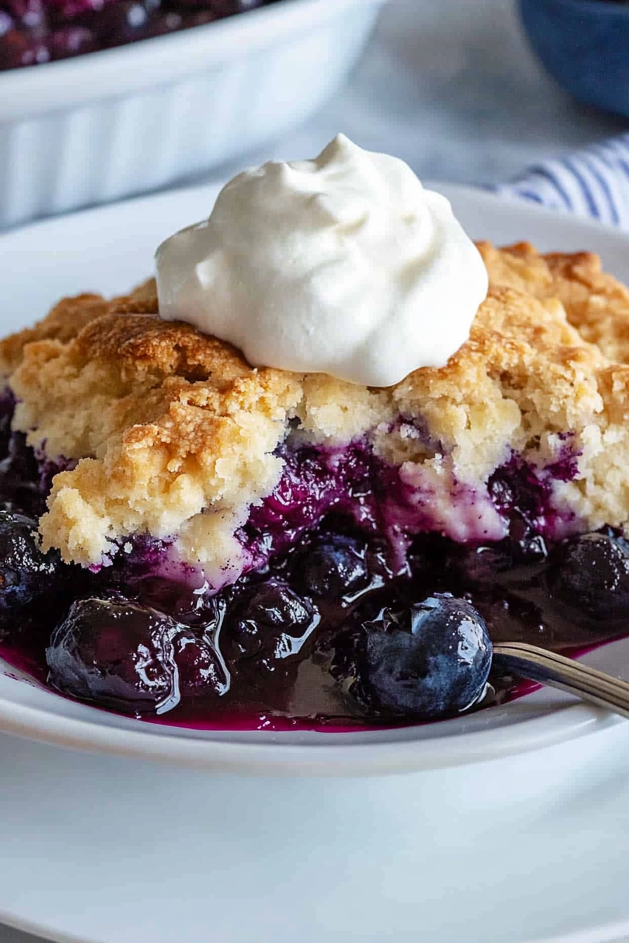Delicious Homemade Blueberry Cobbler Recipe Final Dish Presentation
