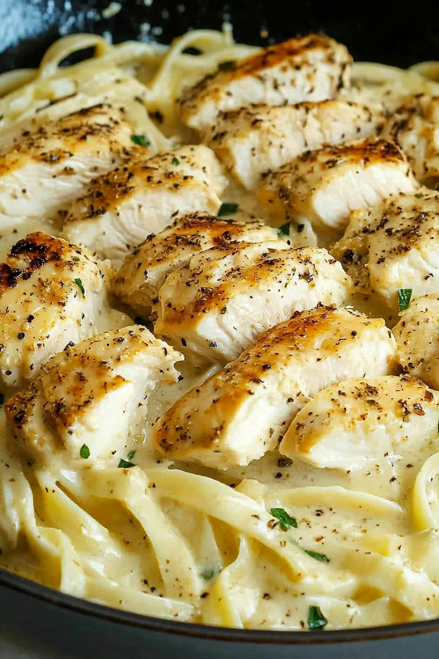 Delicious Homemade Chicken Alfredo Recipe Final Dish Presentation