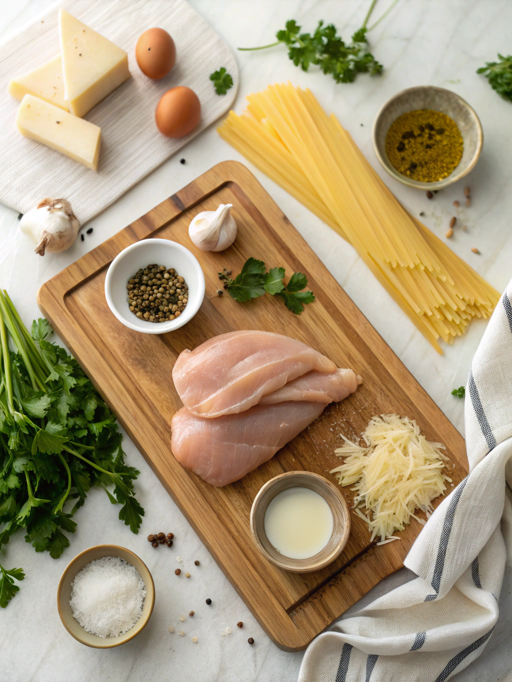 Delicious Homemade Chicken Alfredo Recipe ingredients
