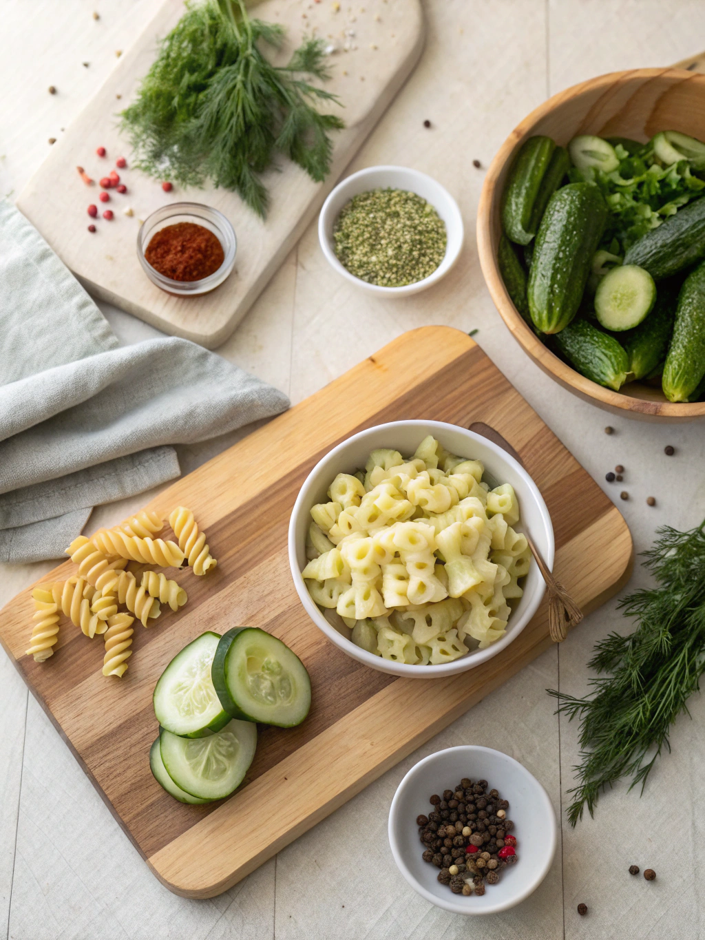Dill Pickle Pasta Salad Recipe ingredients