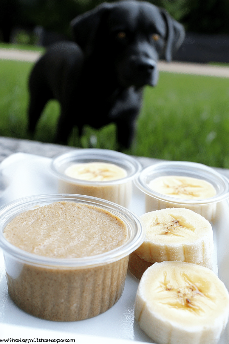 Easy Frozen Peanut Butter Banana Dog Treats with Just 2 Ingredients