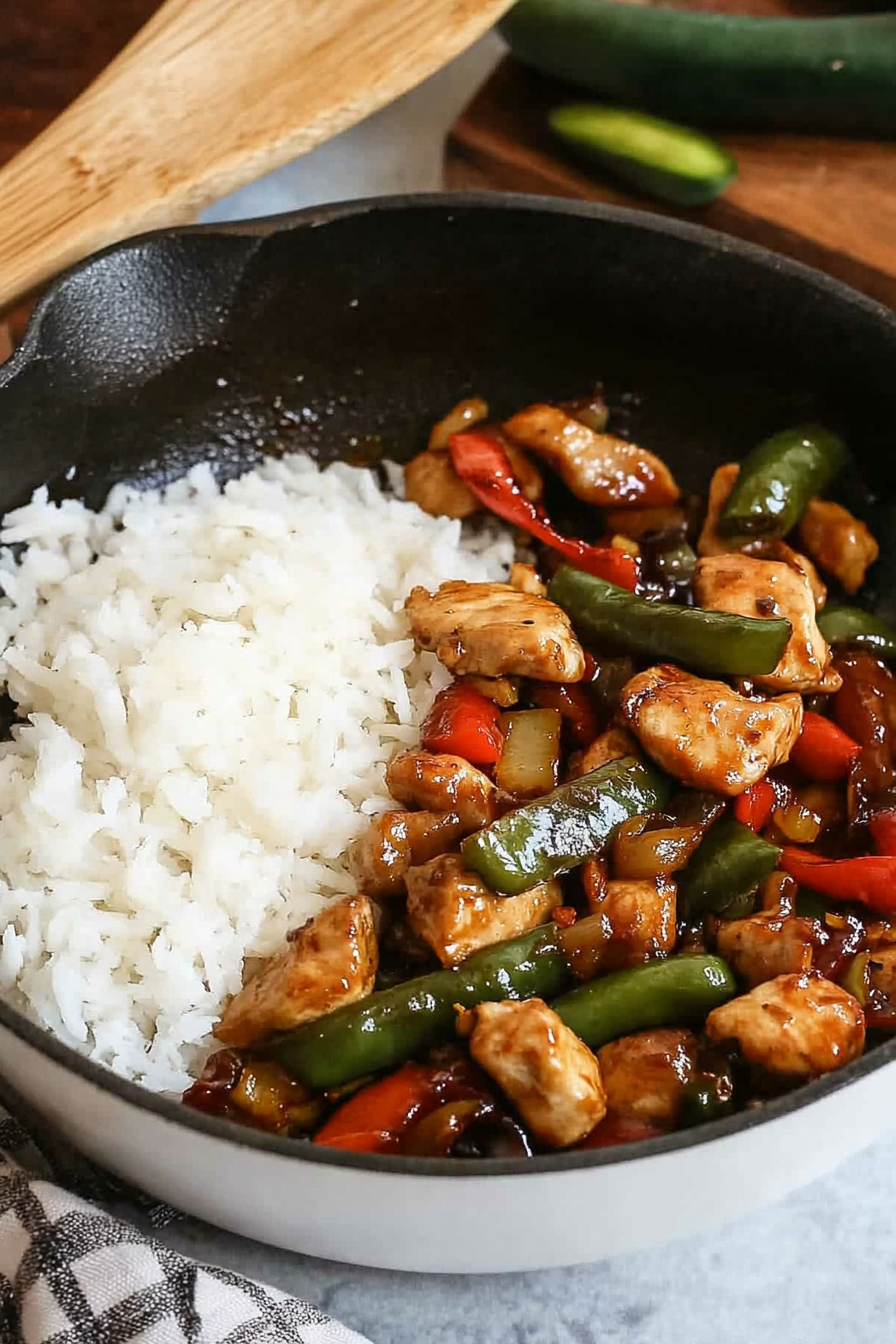 Easy One-Skillet Kung Pao Chicken Recipe Final Dish Presentation