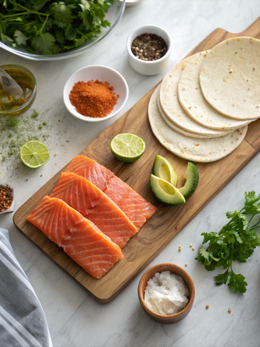 Easy Salmon Tacos Recipe ingredients