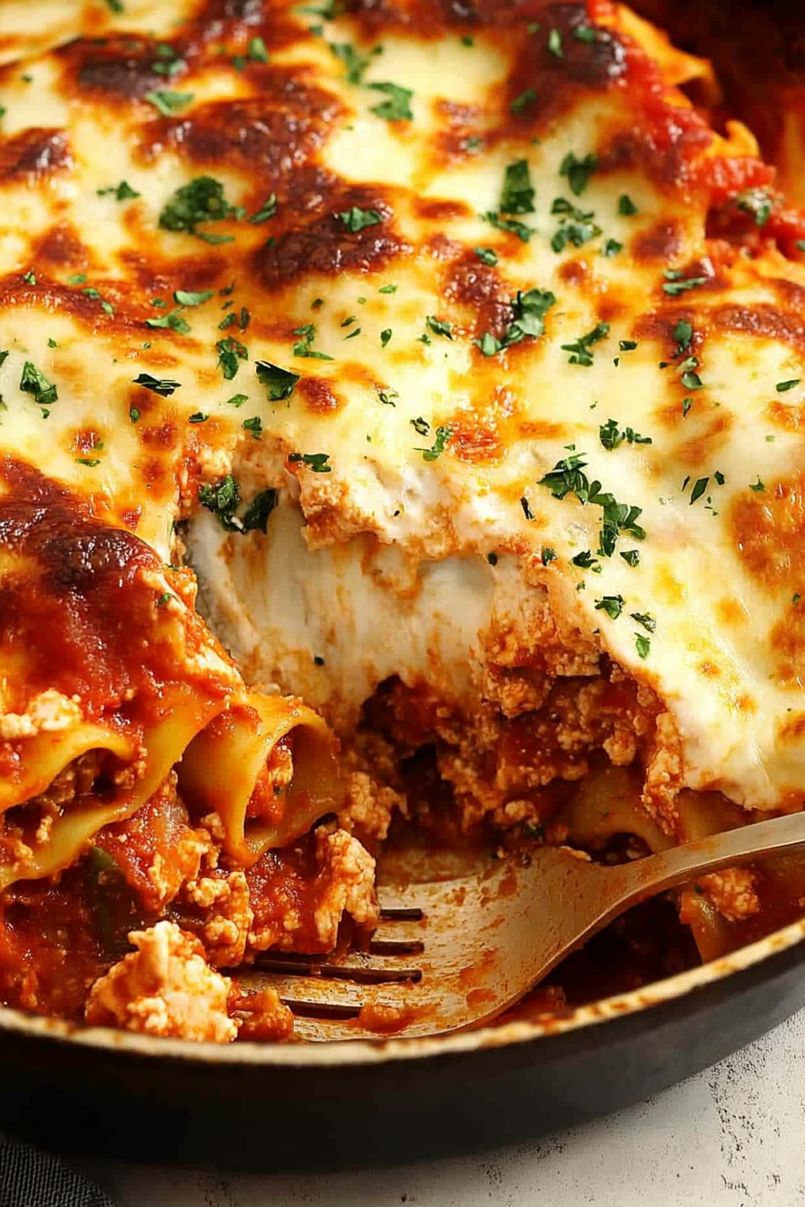 Easy Skillet Lasagna Recipe Final Dish Presentation