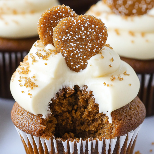 Gingerbread Cupcakes with Caramel Molasses Cream Cheese Frosting Recipe