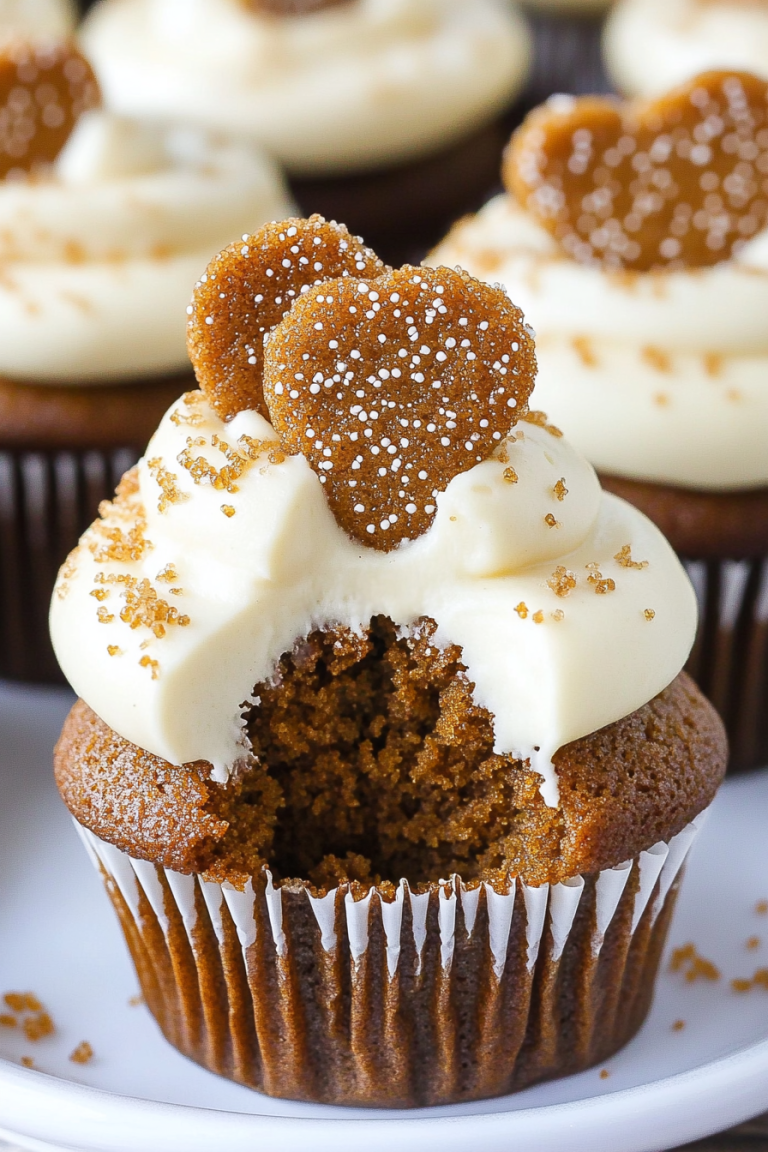 Gingerbread Cupcakes with Caramel Molasses Cream Cheese Frosting Recipe