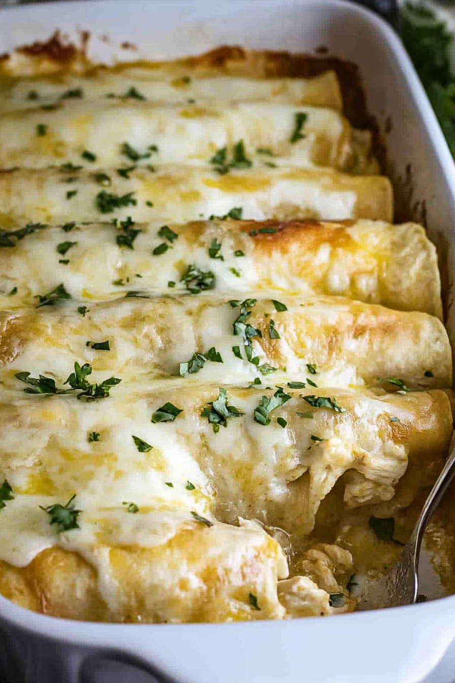 Green Chile Chicken Enchiladas Recipe Final Dish Presentation