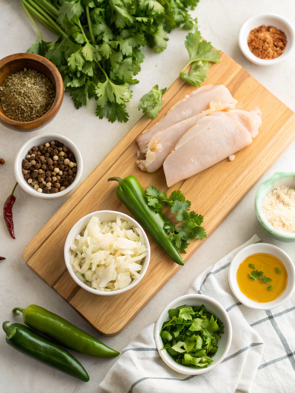 Green Chile Chicken Enchiladas Recipe ingredients