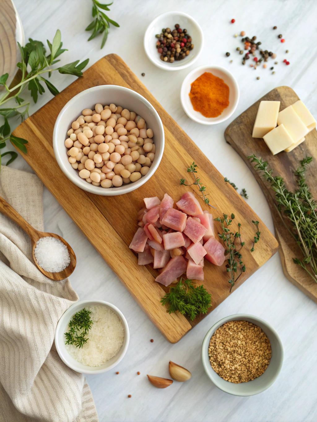 Hearty Ham and Bean Soup Recipe ingredients