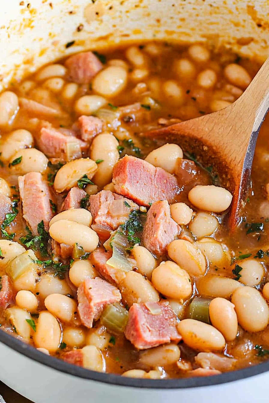 Hearty Ham and Beans Recipe Final Dish Presentation