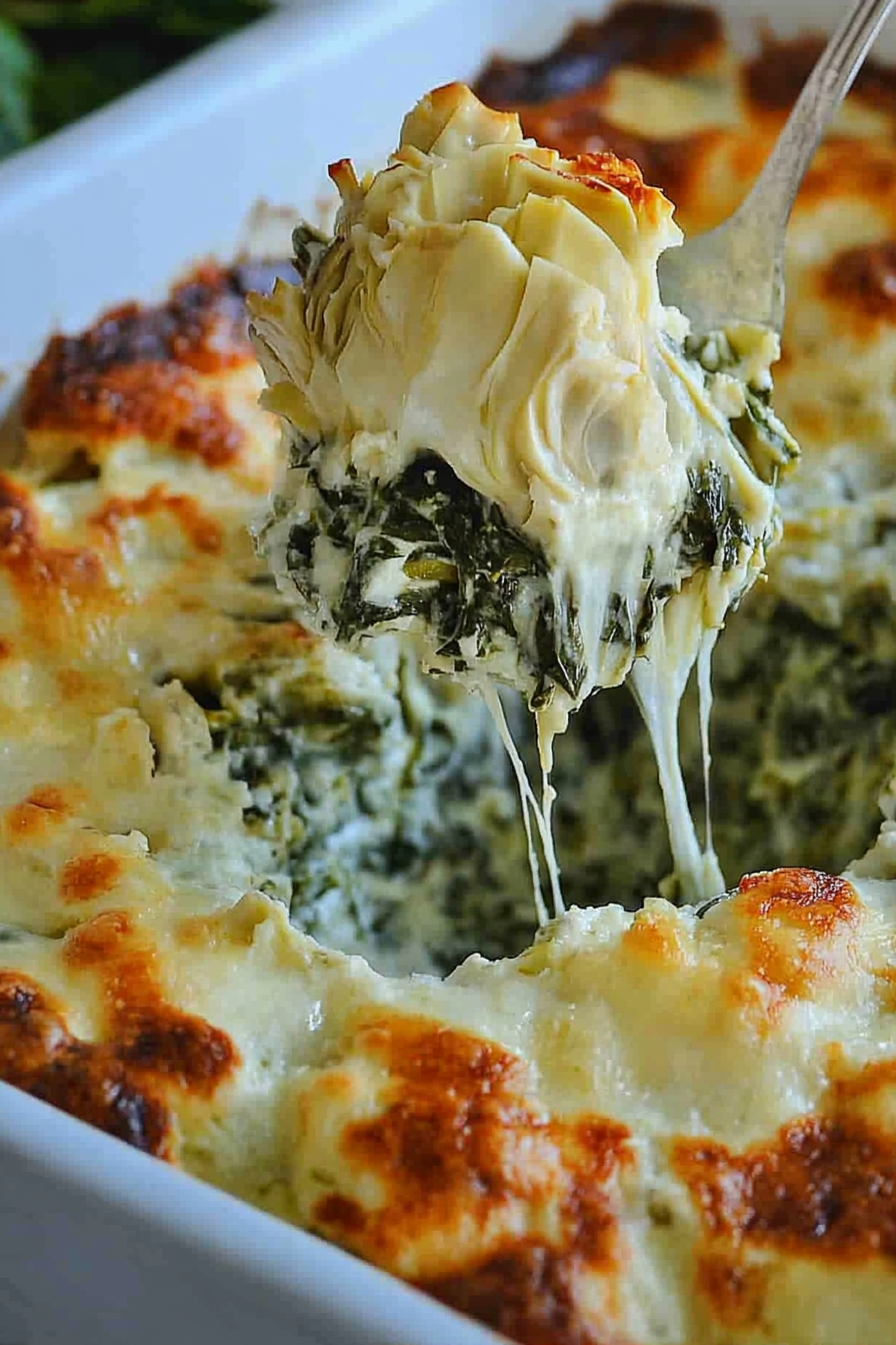Hot Spinach Artichoke Dip Recipe Final Dish Presentation