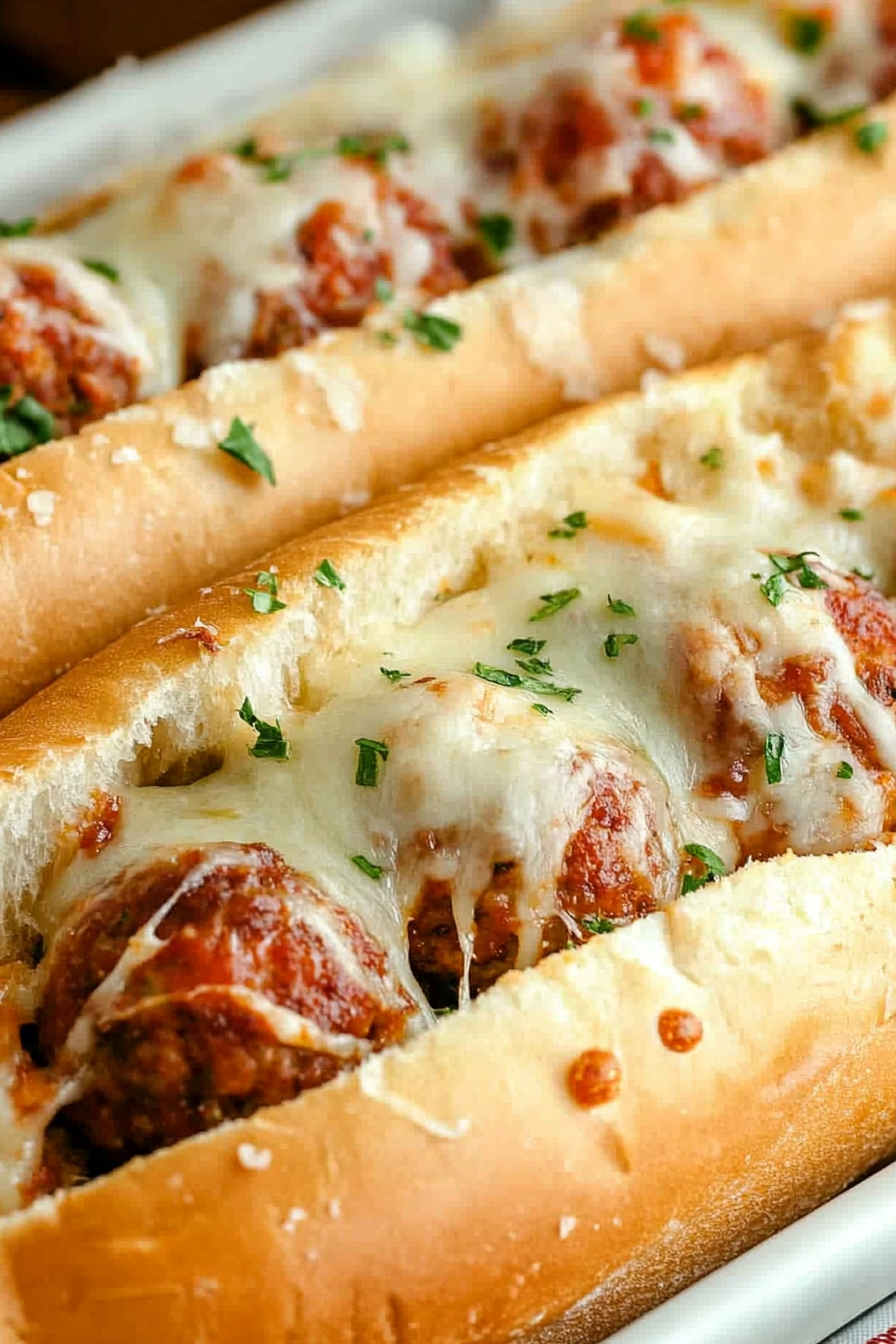 Italian Meatball Submarine Sandwich Recipe Final Dish Presentation