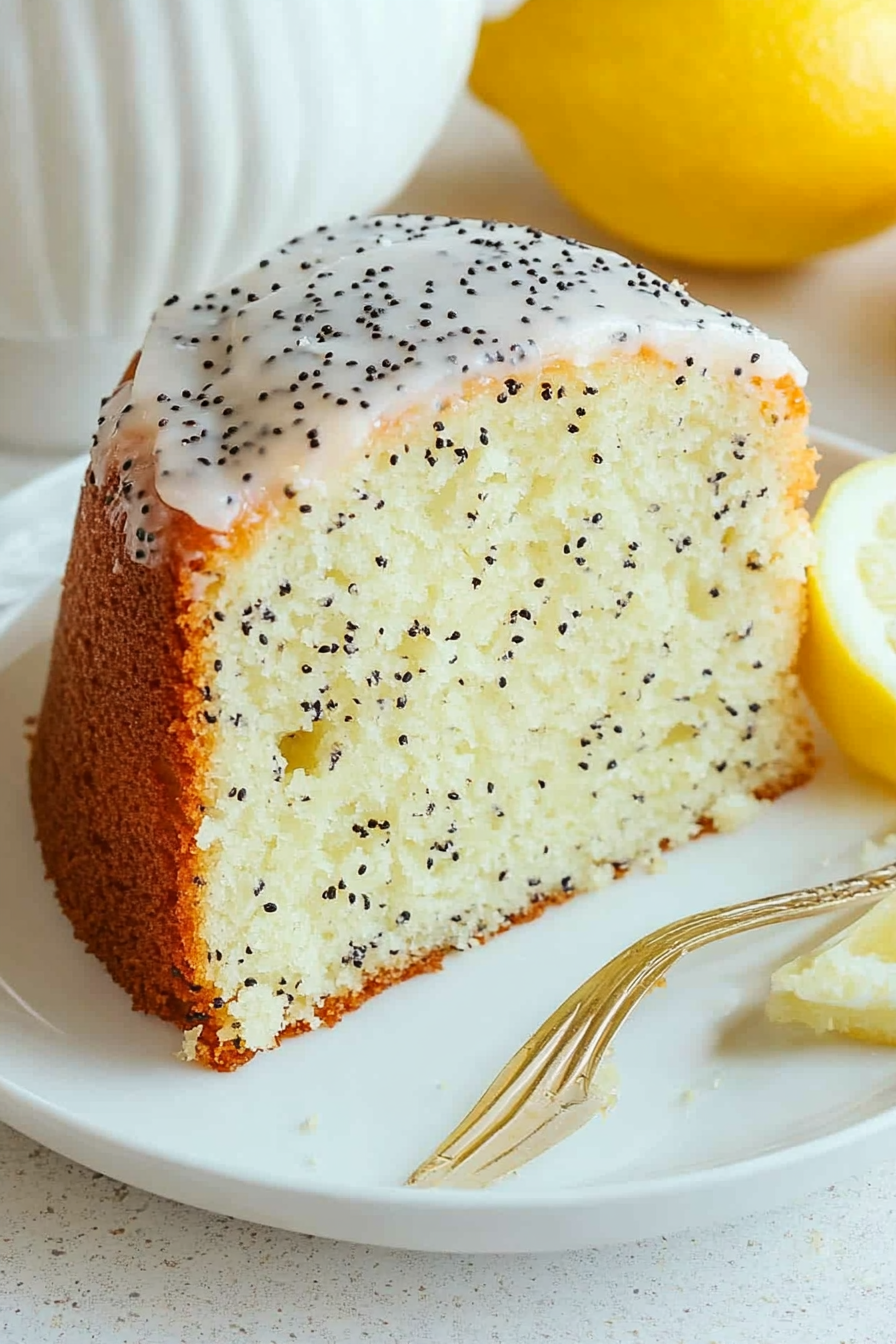 Lemon Poppy Seed Cake Recipe Final Dish Presentation