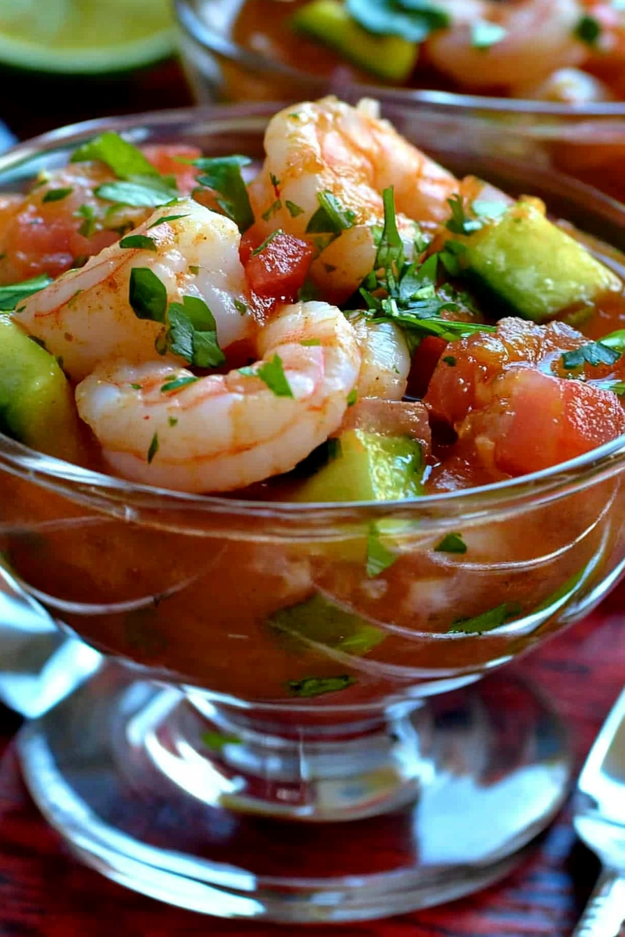 Mexican Shrimp Cocktail Recipe (Coctel de Camarones)  Final Dish Presentation