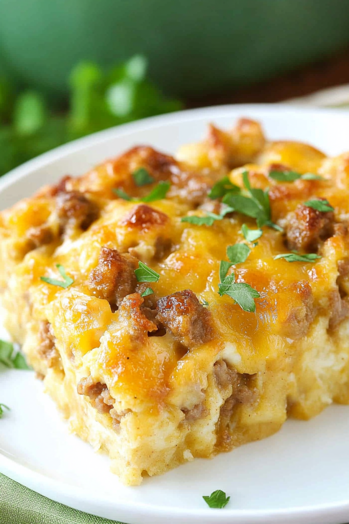 Overnight Sausage and Egg Breakfast Casserole Recipe