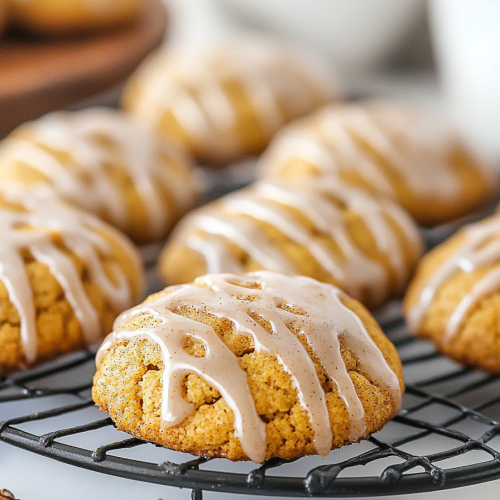 Pumpkin Cookies Drizzled with Cinnamon Glaze Recipe