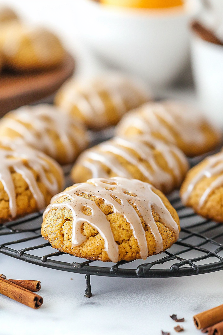 Pumpkin Cookies Drizzled with Cinnamon Glaze Recipe