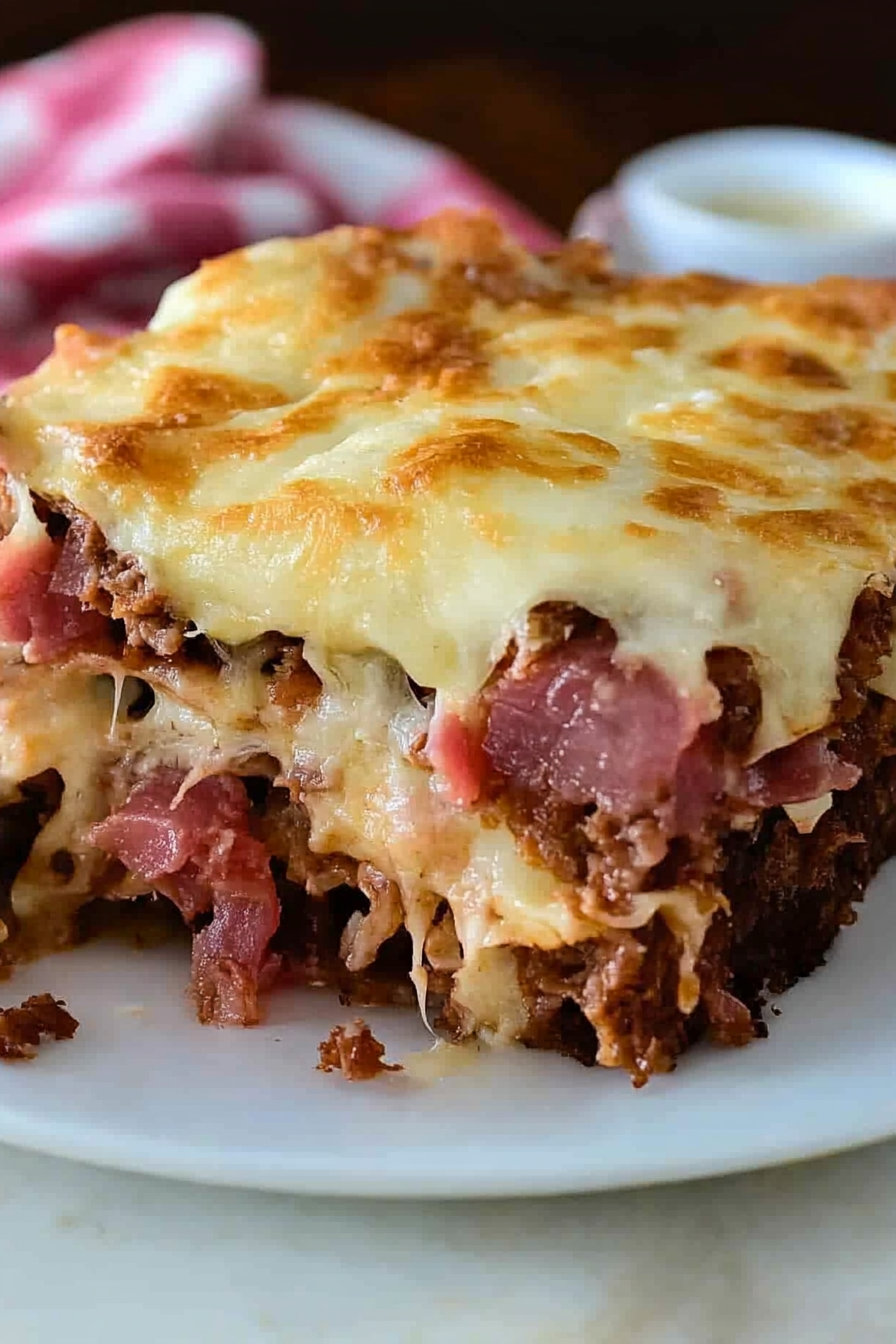 Reuben Casserole Recipe Final Dish Presentation