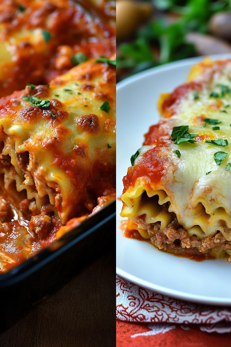 Sausage and Triple Cheese Lasagna Roll-Ups Recipe