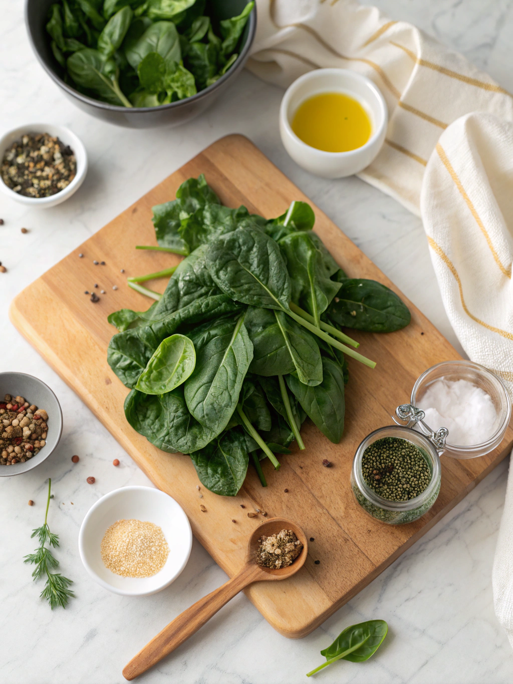 Sauteed Spinach Recipe - A Simple and Healthy Side Dish ingredients