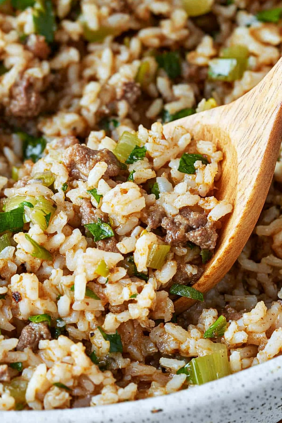 Scrumptious Homemade Dirty Rice Recipe Final Dish Presentation