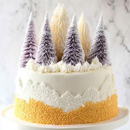 Snowy Mountain Themed Baby Shower Cake Tutorial