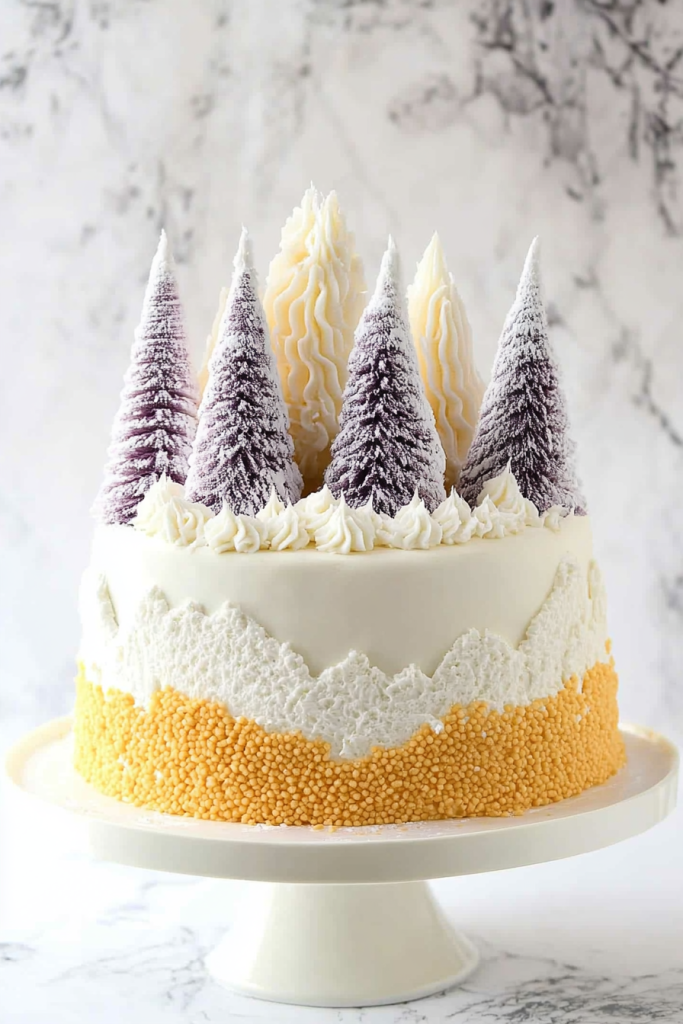 Snowy Mountain Themed Baby Shower Cake Tutorial