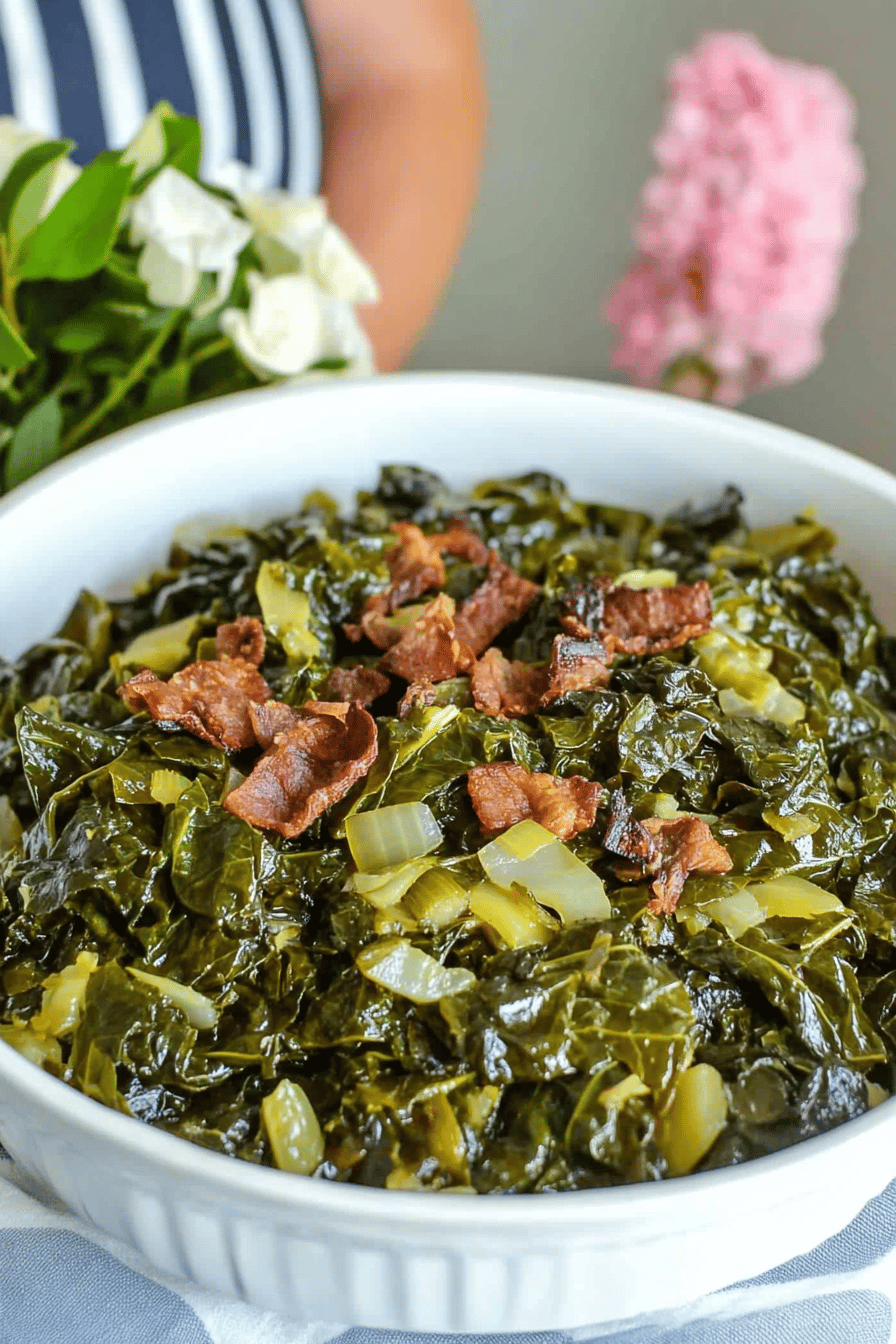Southern Collard Greens Recipe - A Delicious Tradition Final Dish Presentation