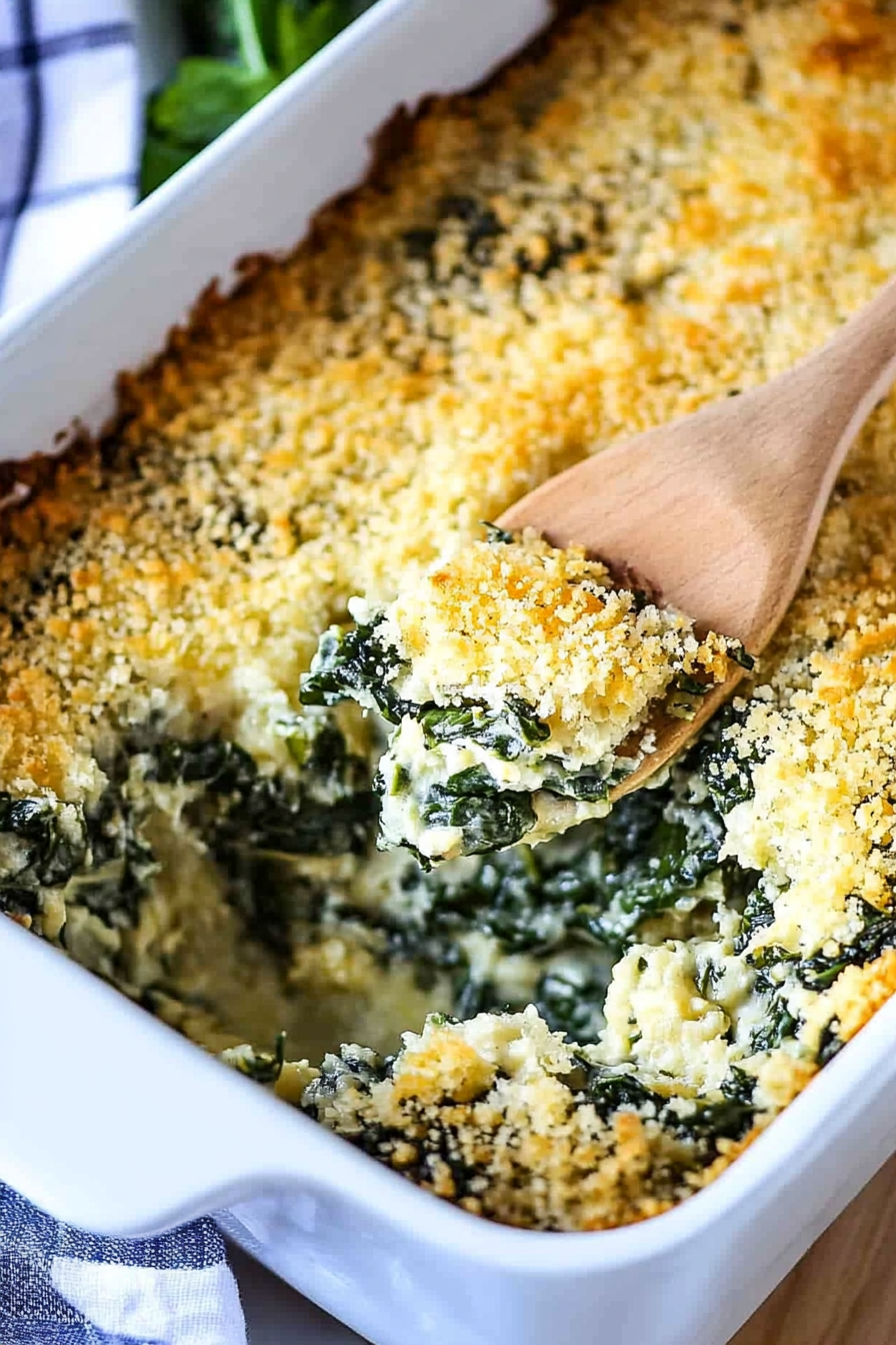 Spinach Casserole Recipe Final Dish Presentation