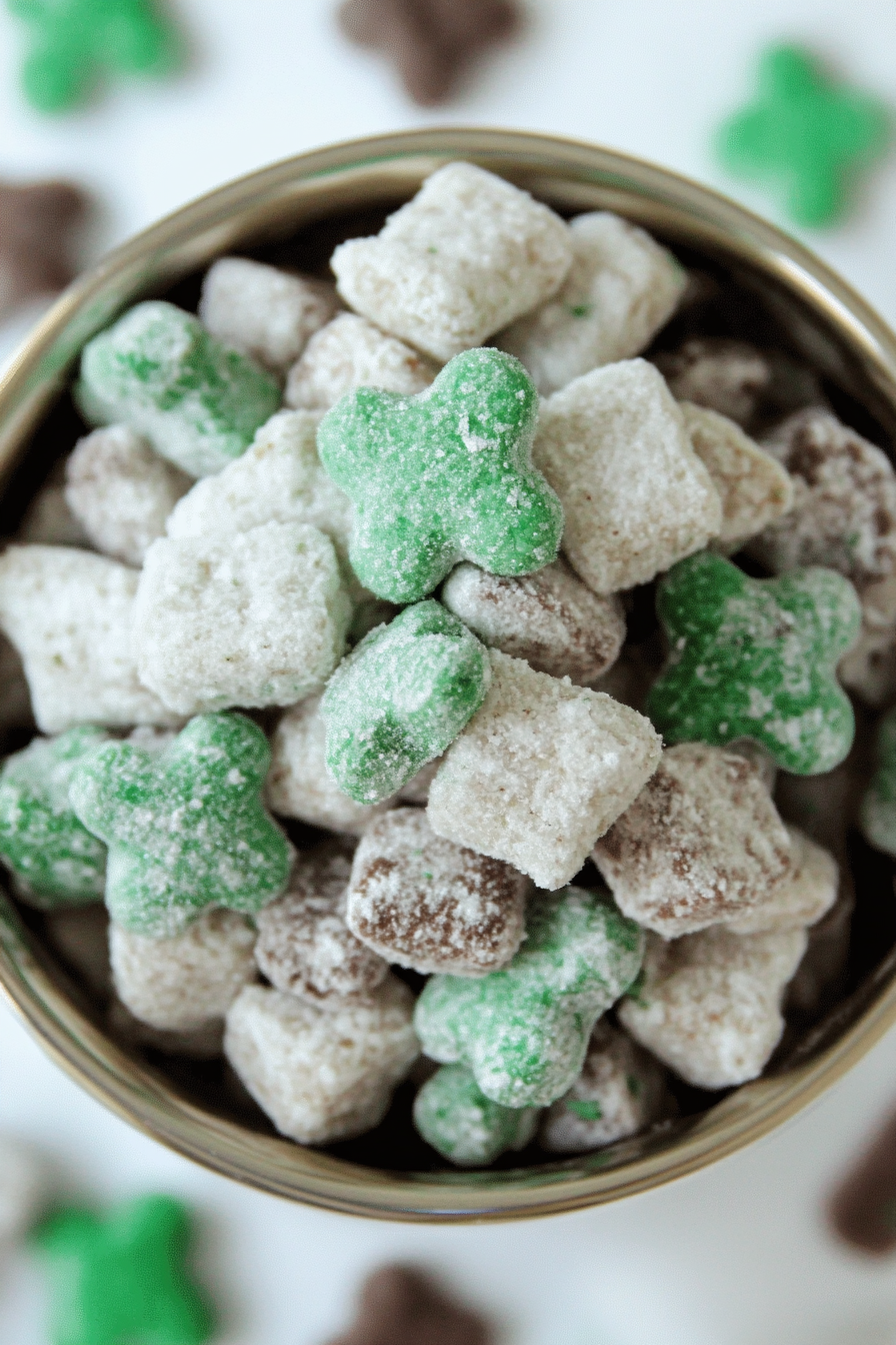 St. Patrick's Day Baileys Irish Cream Puppy Chow Recipe