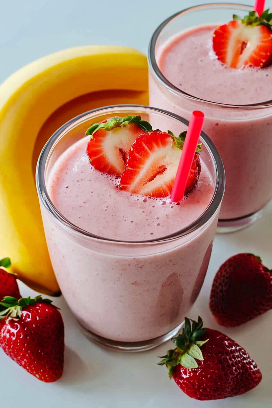 Strawberry Banana Smoothie Recipe  Final Dish Presentation