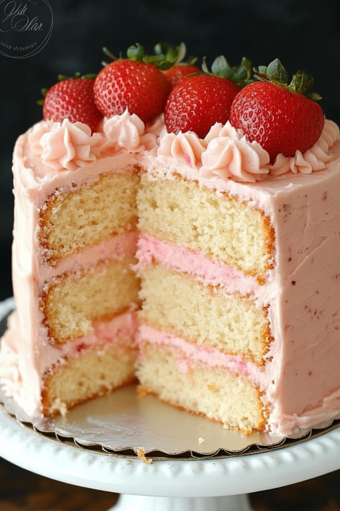 Strawberry Moscato Layer Cake Recipe