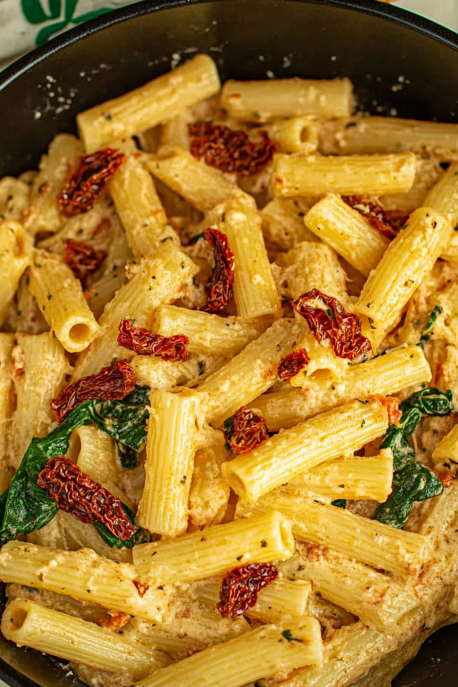 Sun-Dried Tomato Pasta Recipe Final Dish Presentation