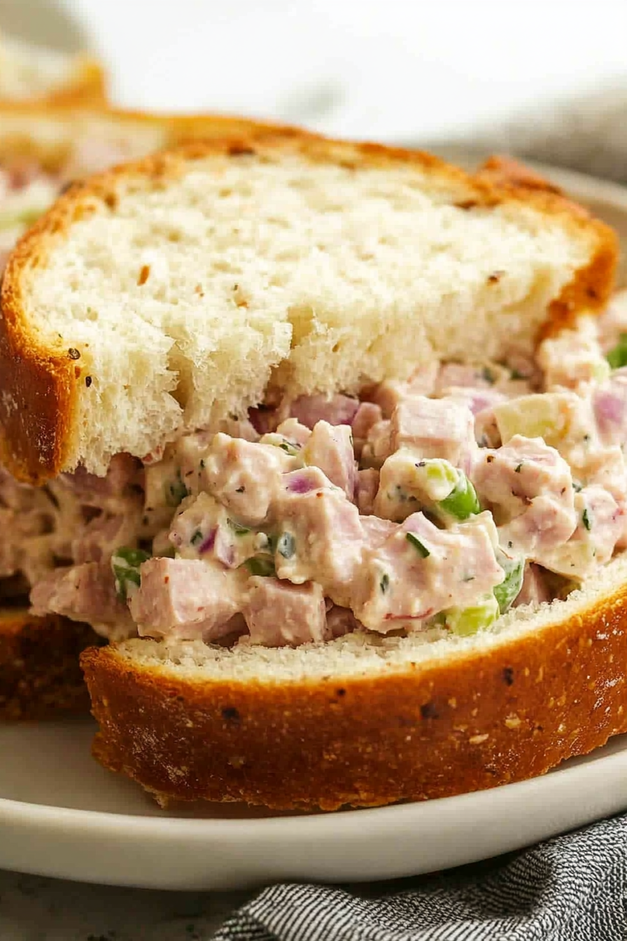 Sweet and Smoky Ham Salad Recipe Final Dish Presentation