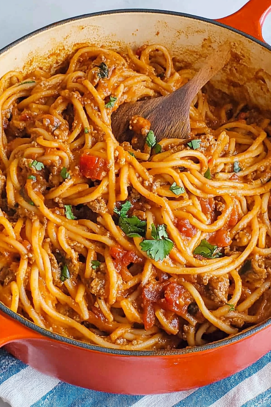 Taco Spaghetti Recipe: A Fusion of Mexican and Italian Flavors Final Dish Presentation